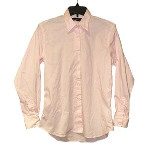 Edinburgh Tartan Shop Womens Pink Button Down Shirt 8 Stretch Classic Minimalist
